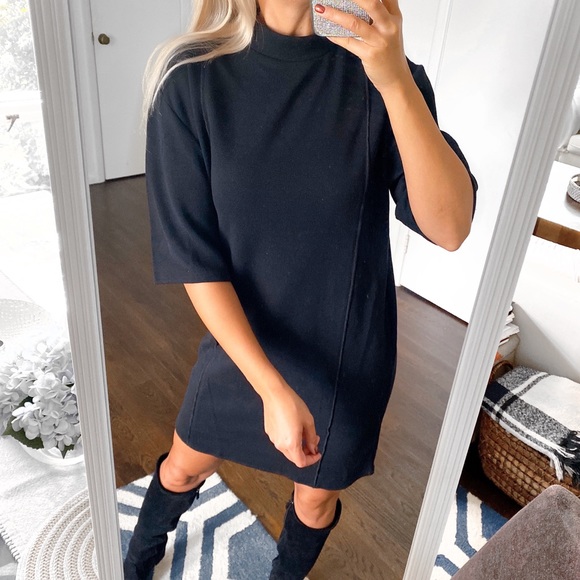 Zara Dresses & Skirts - 🖤 ZARA BLACK BASIC STITCHED BAGGY DRESS!